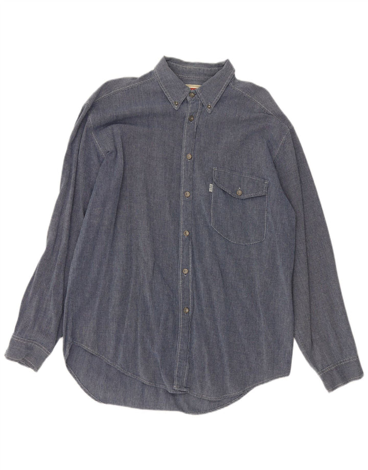 Мужская рубашка Levi's, большая синяя хлопковая