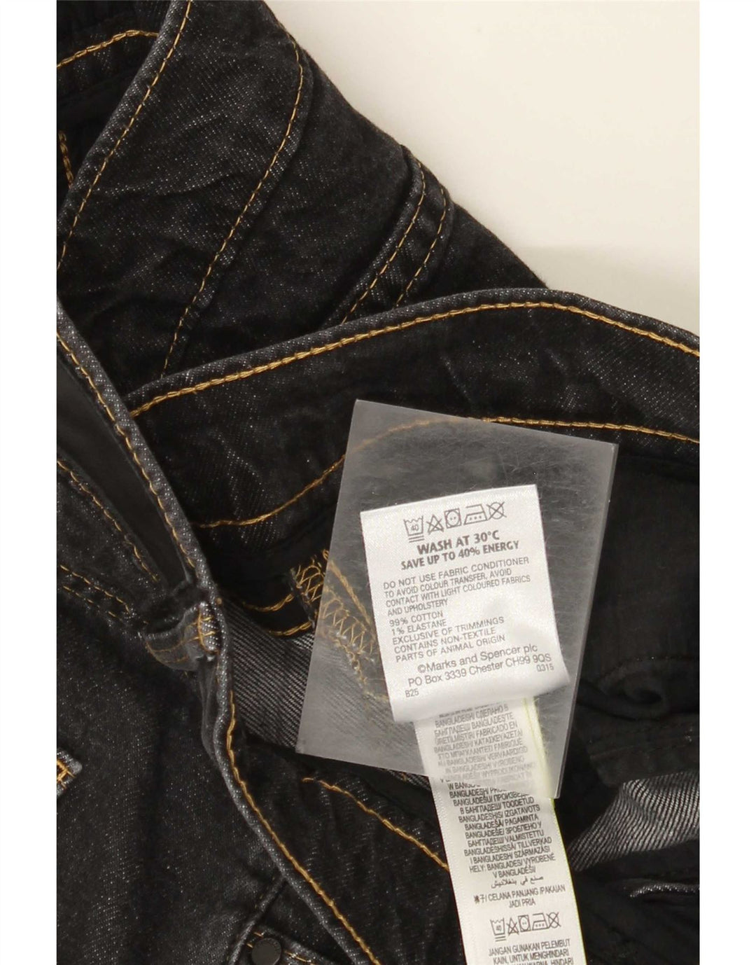Мужские узкие джинсы Marks & Spencer Autograph W34 L31, черный хлопок