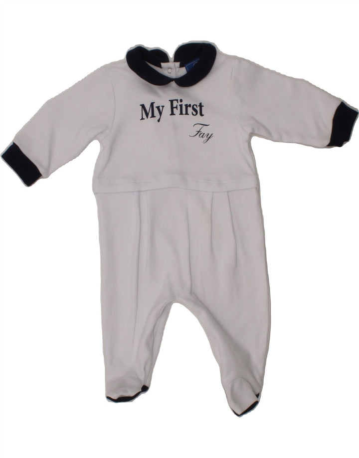 FAY Baby Boys Graphic Long Sleeve Jumpsuit 0-3 Months  White Vintage Fay and Second-Hand Fay from Messina Hembry 