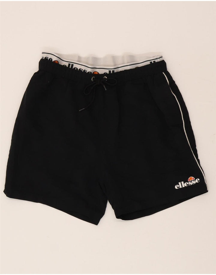 Мужские спортивные шорты Ellesse с рисунком, средний черный, полиэстер с цветными блоками