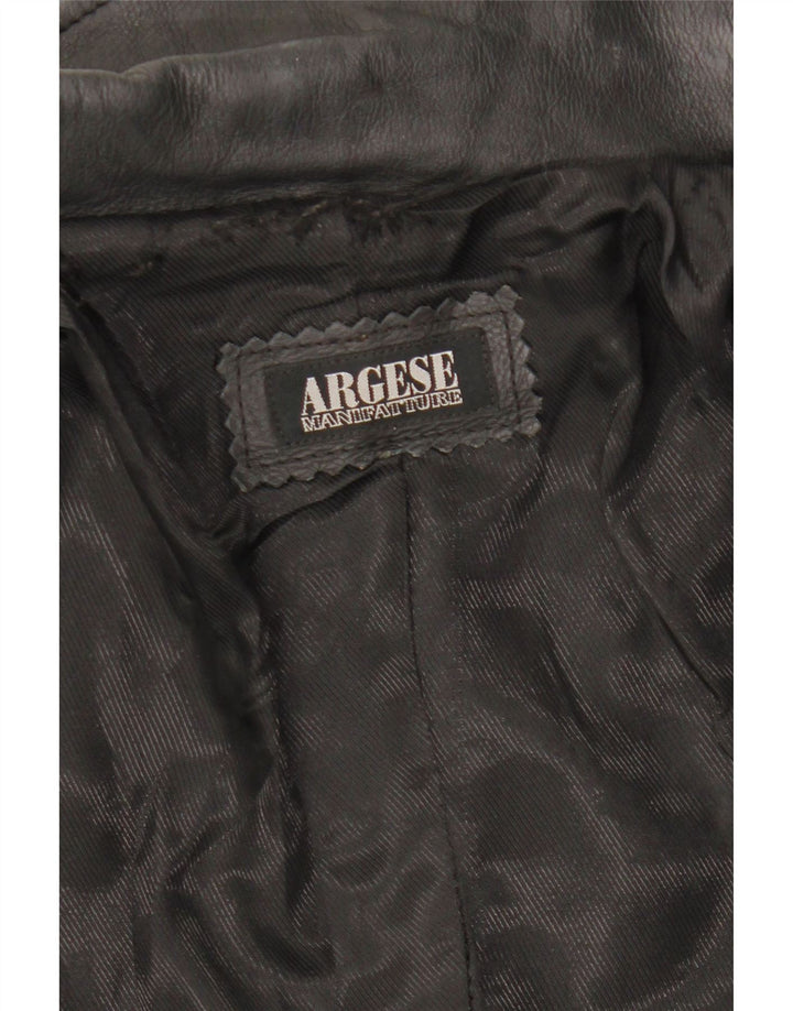 Женское кожаное пальто VINTAGE UK 10 маленькое черное