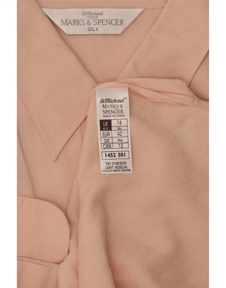 Женская блузка-рубашка Marks & Spencer St. Michael, Великобритания, 14, большая розовая шелковая