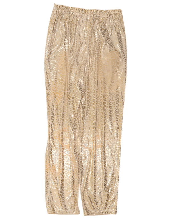 Винтажные женские прозрачные брюки-чинос IT 46, большие W34 L29, золотистые в крапинку