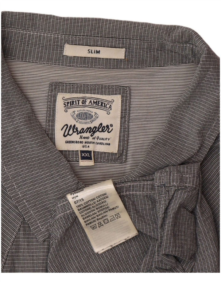 Женская тонкая рубашка Wrangler 2XL, серая клетка, хлопок