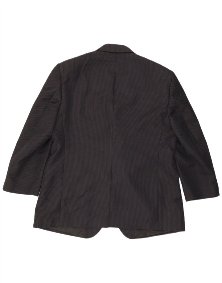 Мужской пиджак с 3 пуговицами Marks & Spencer UK 44 XL темно-синий в тонкую полоску