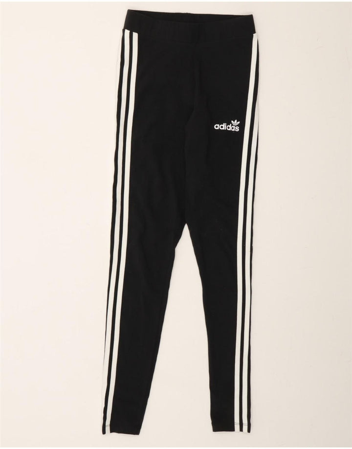 ADIDAS Womens Leggings UK 8 Small Black Cotton Vintage Adidas and Second-Hand Adidas from Messina Hembry 