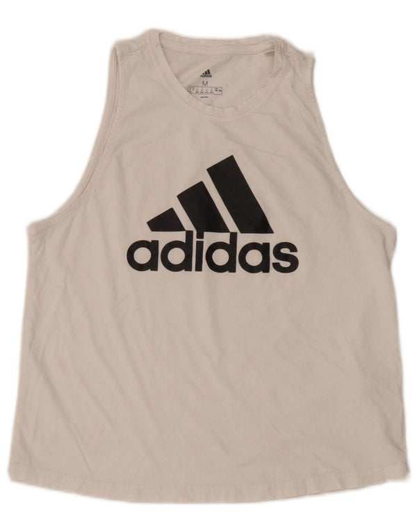 Женский жилет с рисунком Adidas UK 12/14, средний белый хлопок, белый