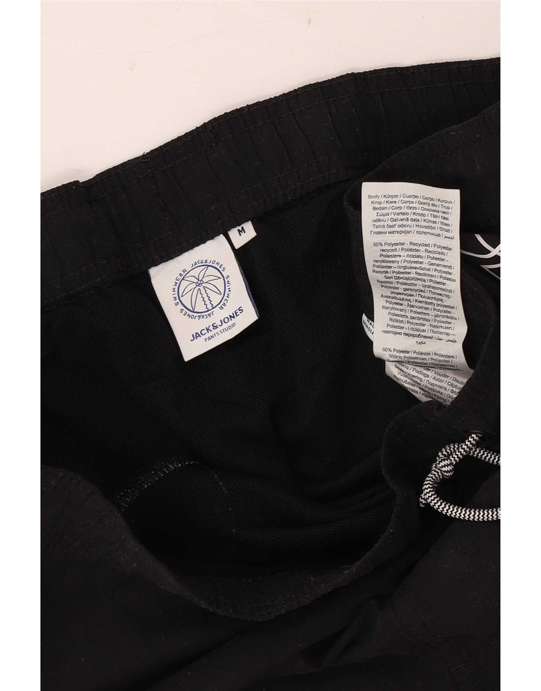 Мужские шорты для плавания Jack & Jones с рисунком, средний черный, полиэстер