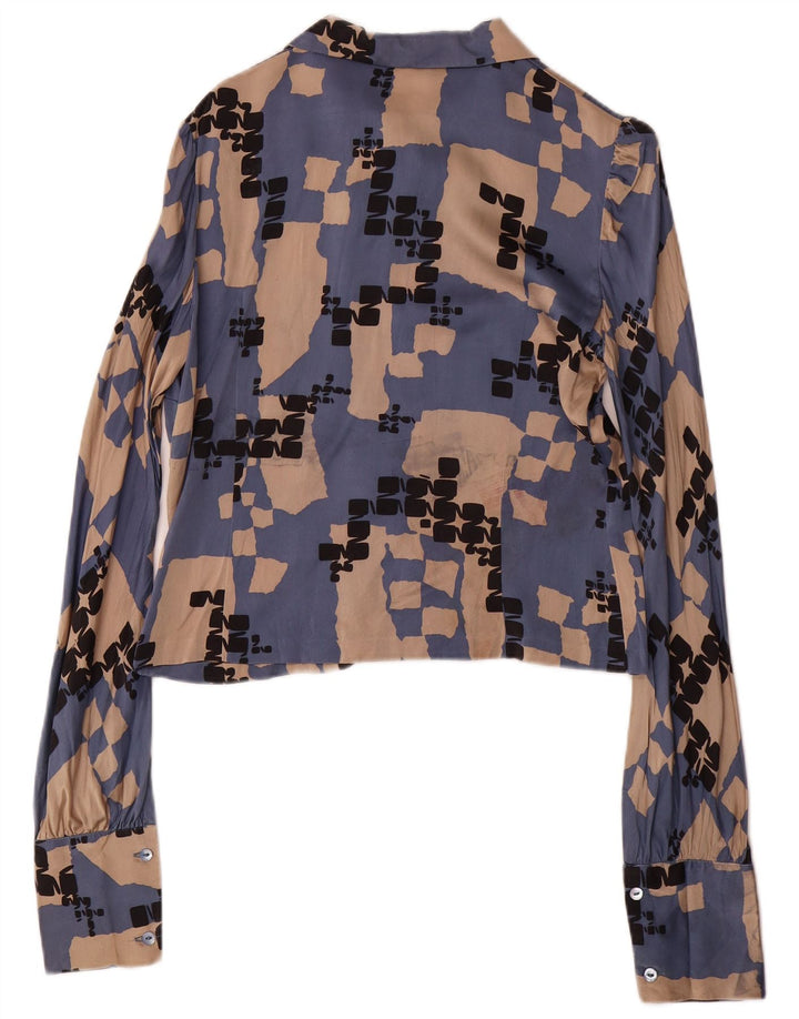 LES COPAINS Женская юбка из 2 предметов IT 42 Medium W28 Синий геометрический шелк