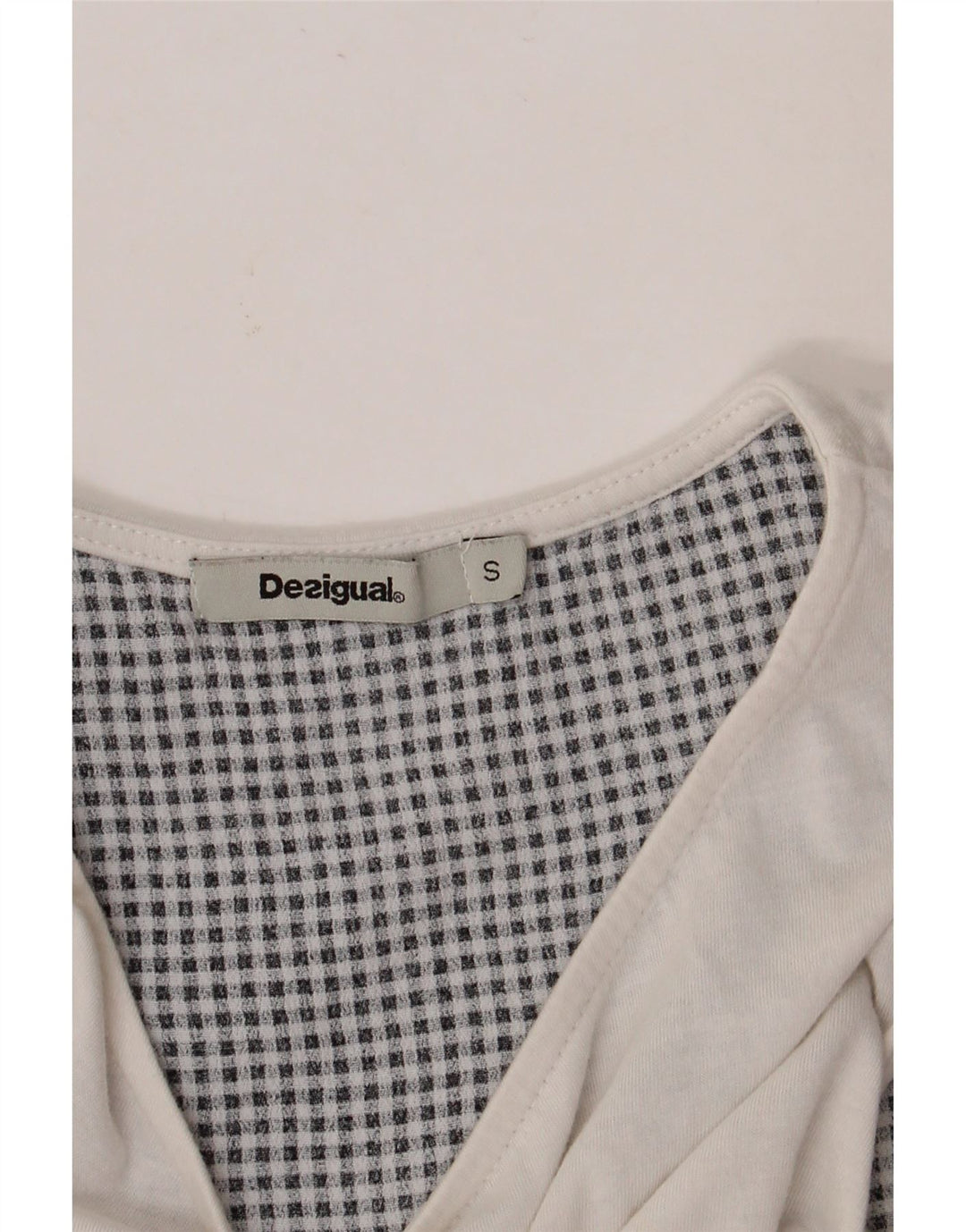 Женская блузка без рукавов DESIGUAL UK 10, маленькая белая с цветочным принтом