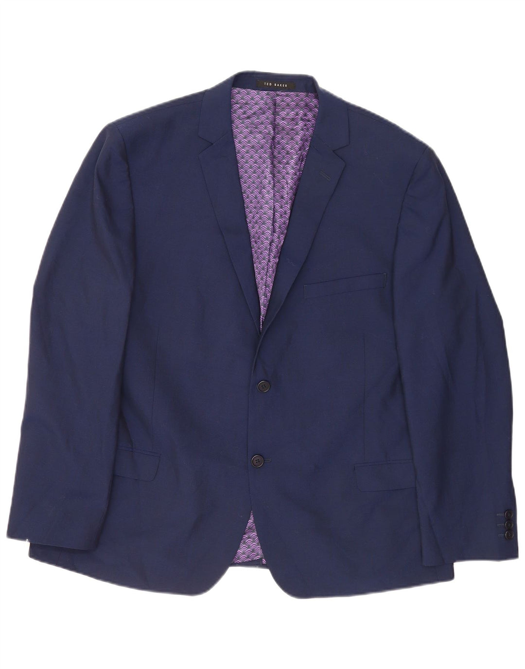 Мужской пиджак с 2 пуговицами Ted Baker UK 46 3XL темно-синий шерстяной