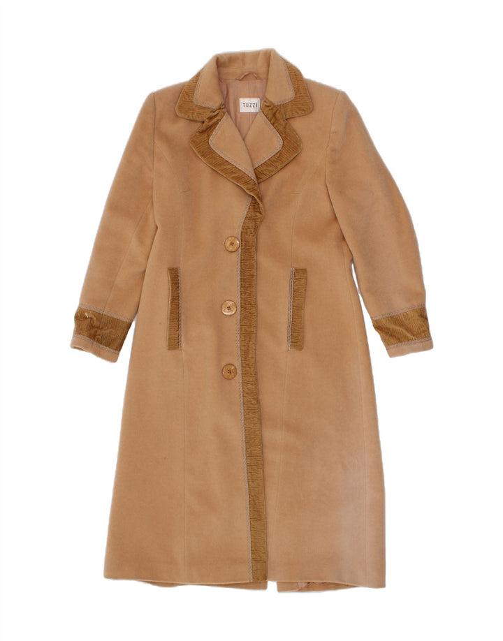 TUZZI Womens Overcoat UK 16 Large Brown Wool Vintage Tuzzi and Second-Hand Tuzzi from Messina Hembry 
