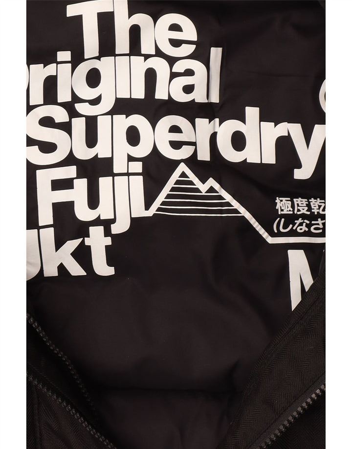 Мужская утепленная куртка с капюшоном Superdry UK 38, средний черный полиэстер