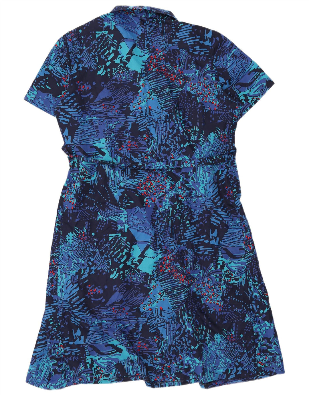 Винтажное женское базовое платье с абстрактным узором, Великобритания, 18 XL, темно-синее