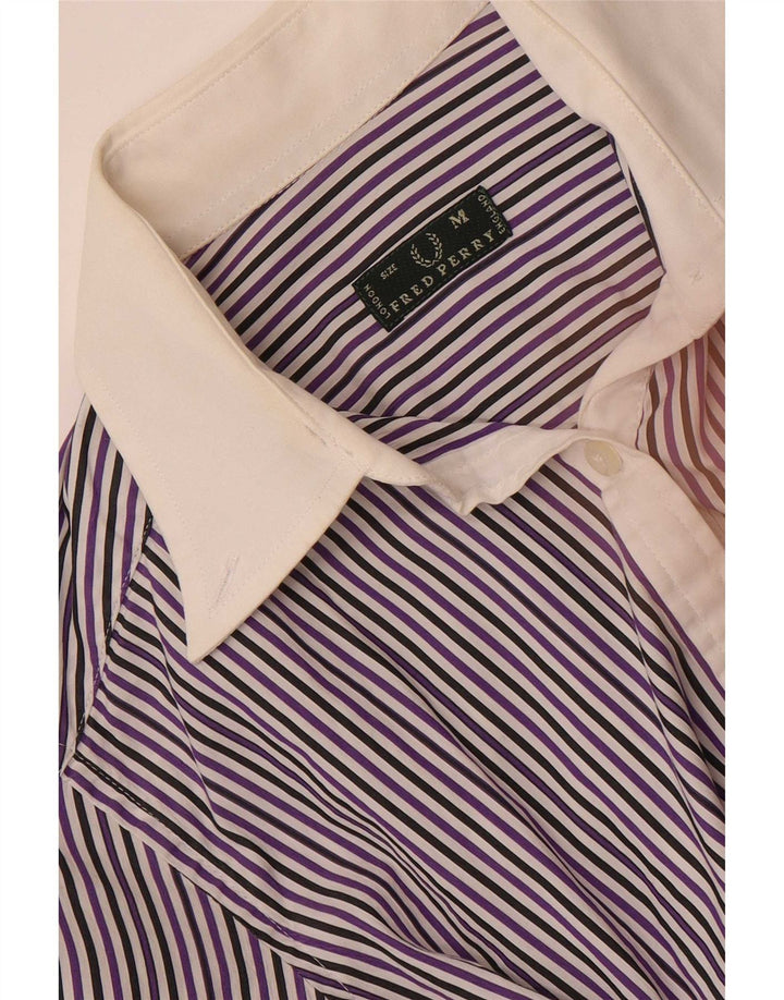 Женская деловая рубашка Fred Perry UK 12, средний фиолетовый в тонкую полоску