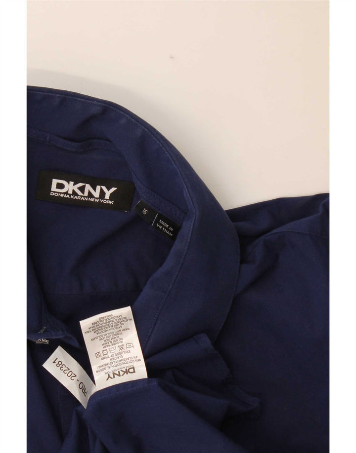 Мужская рубашка Dkny, размер 16, большая, темно-синяя, хлопковая