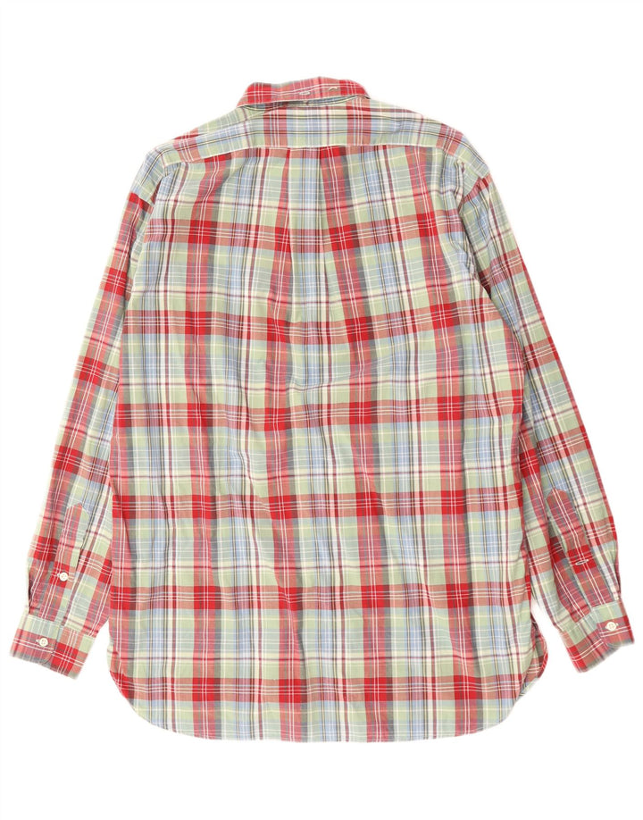 RALPH LAUREN Мужская рубашка в зеленую клетку, хлопок среднего размера