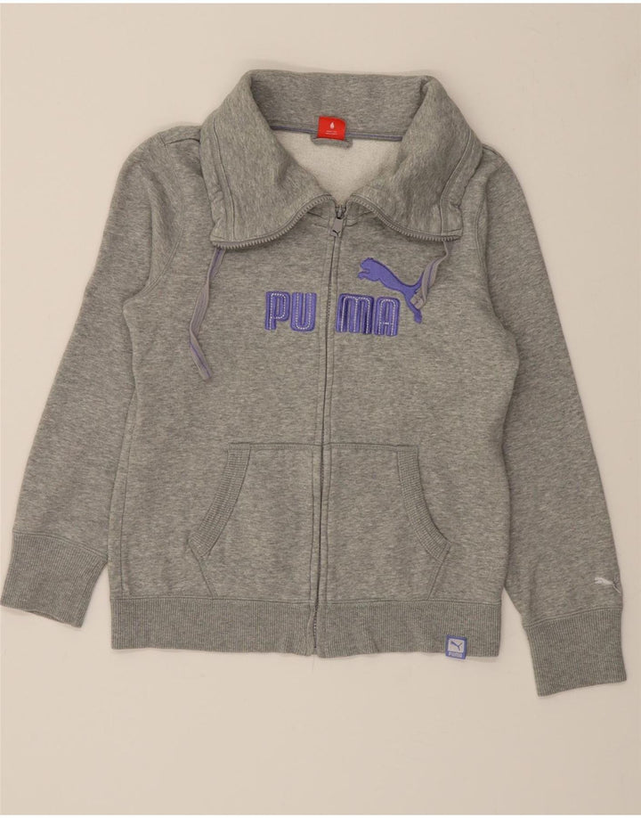 PUMA Womens Graphic Tracksuit Top Jacket UK 12 Medium  Grey Cotton Vintage Puma and Second-Hand Puma from Messina Hembry 