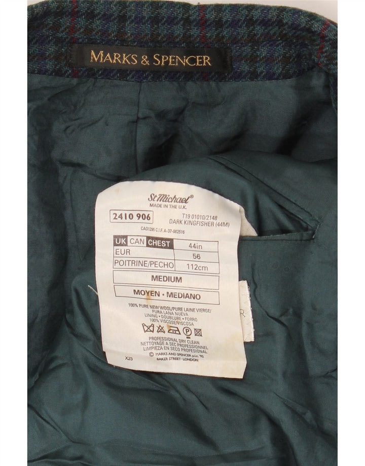 Мужской пиджак Marks & Spencer St. Michael, Великобритания 44 XL, зеленый с узором "гусиные лапки"