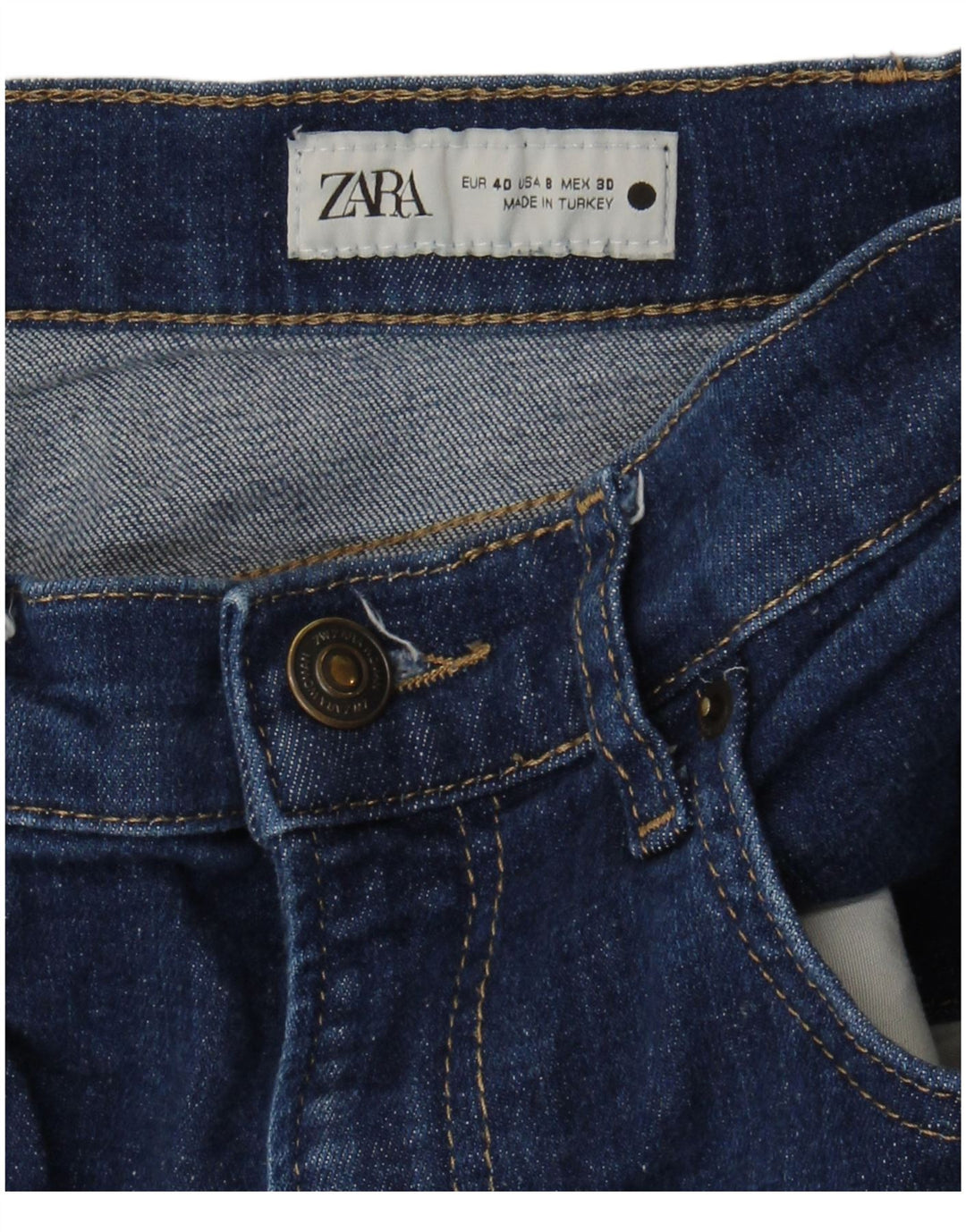Женские укороченные джинсы Zara EU 40 Medium W30 L25 Синие