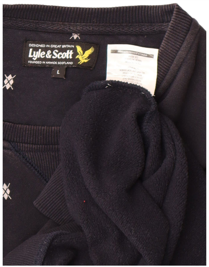 Мужской свитер Lyle & Scott, большой темно-синий в пятнистый цвет