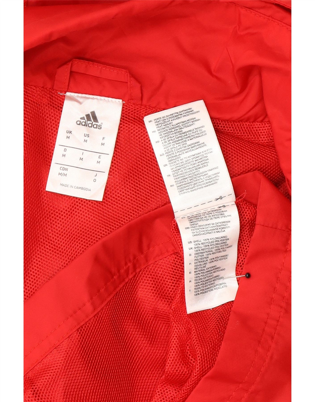 Мужская непромокаемая куртка Adidas с капюшоном UK 38, средний красный нейлон