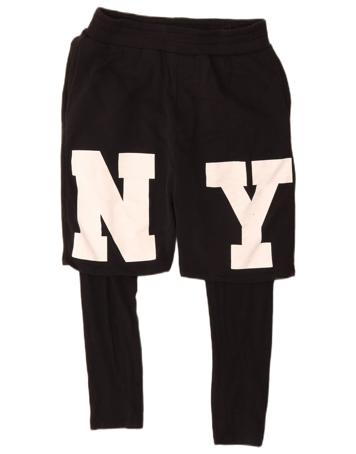 Мужские спортивные шорты Zara с рисунком, средний черный хлопок