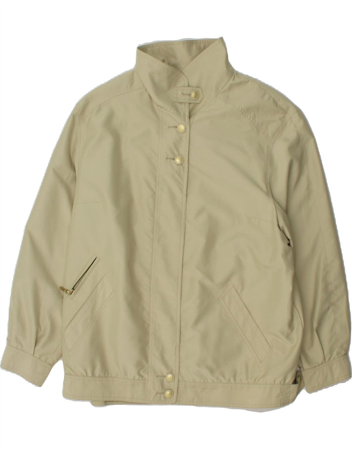 VINTAGE Womens Bomber Jacket UK 22 3XL Beige Polyester Vintage Vintage and Second-Hand Vintage from Messina Hembry 