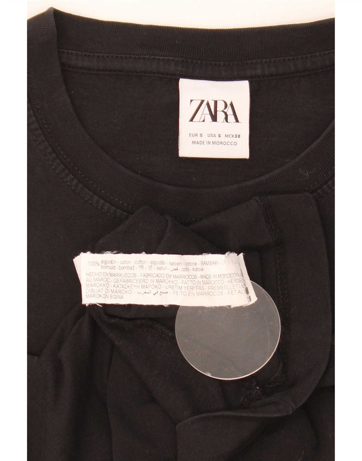 Мужская футболка с рисунком Zara, маленький черный хлопок
