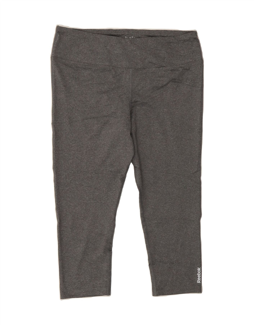 REEBOK Womens Capri Leggings UK 14 Large  Grey Polyester Vintage Reebok and Second-Hand Reebok from Messina Hembry 