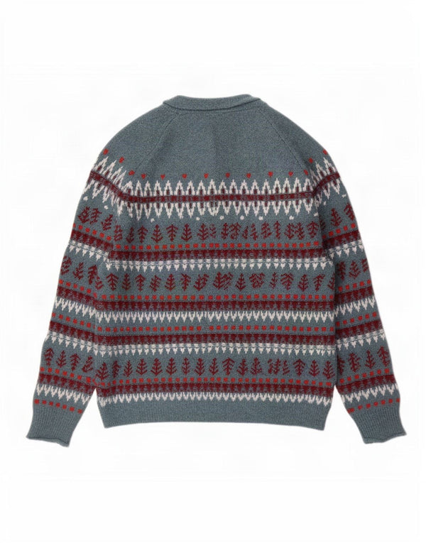 Женский джемпер с круглым вырезом White Stuff, Великобритания, 14, средний синий, Fair Isle
