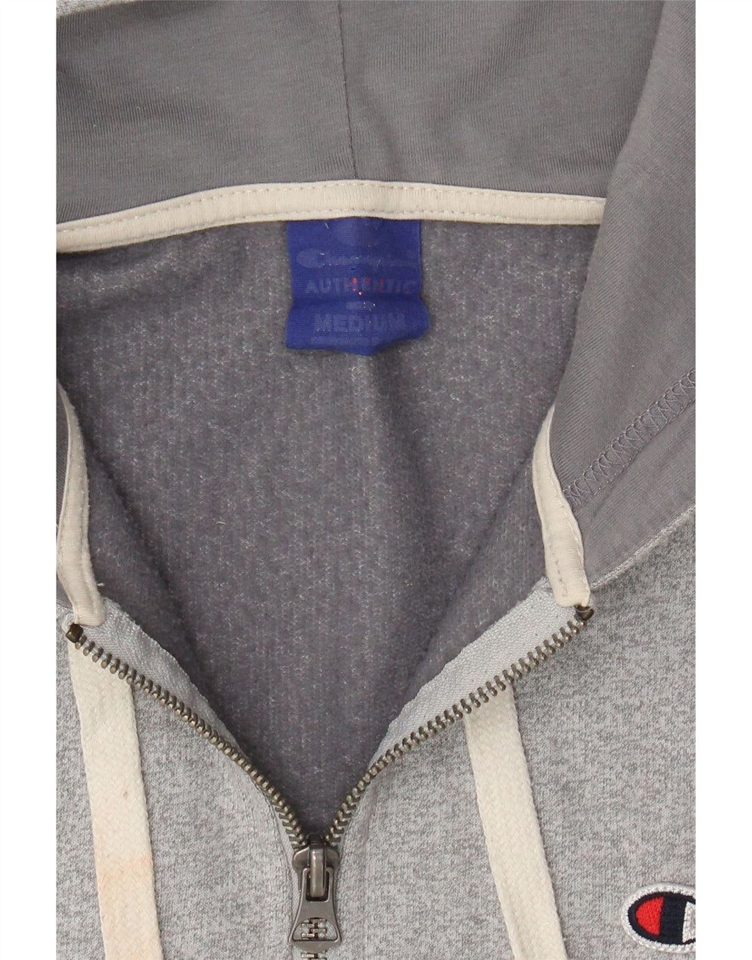 CHAMPION Mens Zip Hoodie Sweater Medium Grey Polyester Vintage Champion and Second-Hand Champion from Messina Hembry 