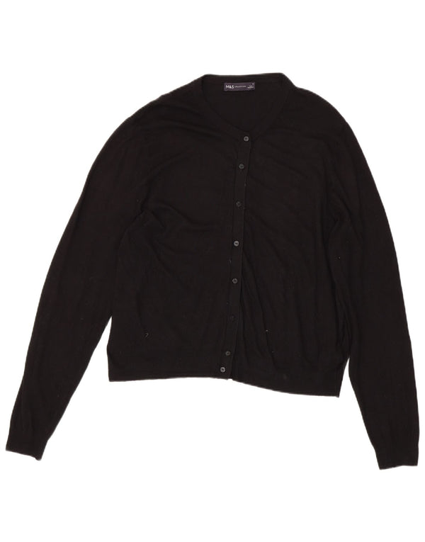 Женский укороченный кардиган Marks & Spencer UK 18 XL, черный вискоза