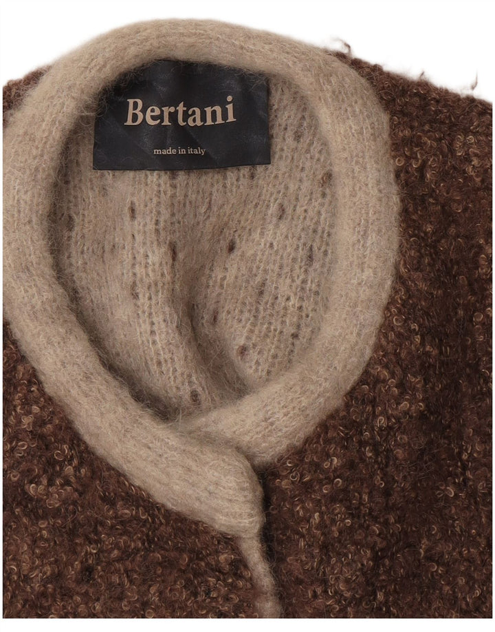 Винтажный женский открытый кардиган без рукавов, Великобритания, 14, средний коричневый цвет