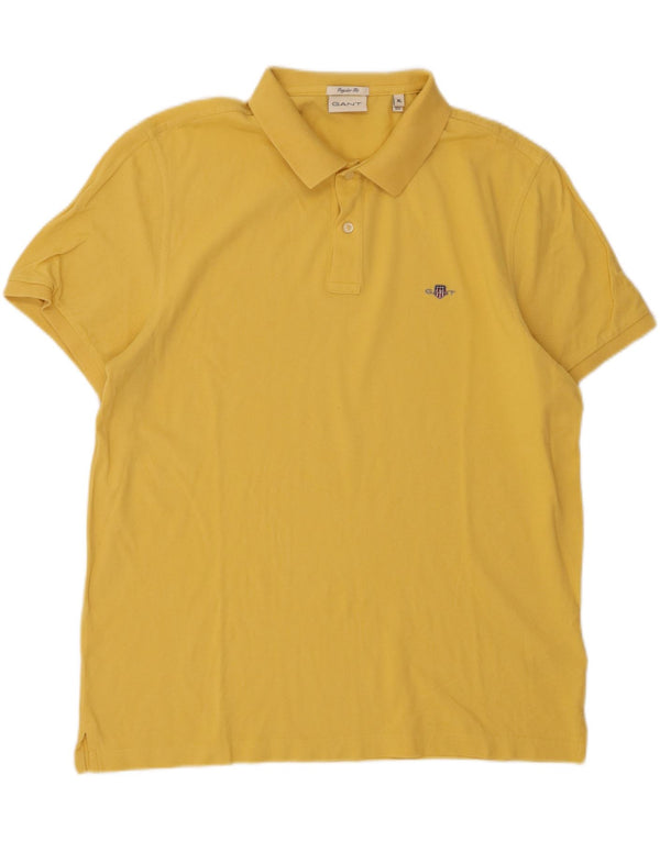 GANT Mens Regular Fit Polo Shirt XL Yellow Cotton