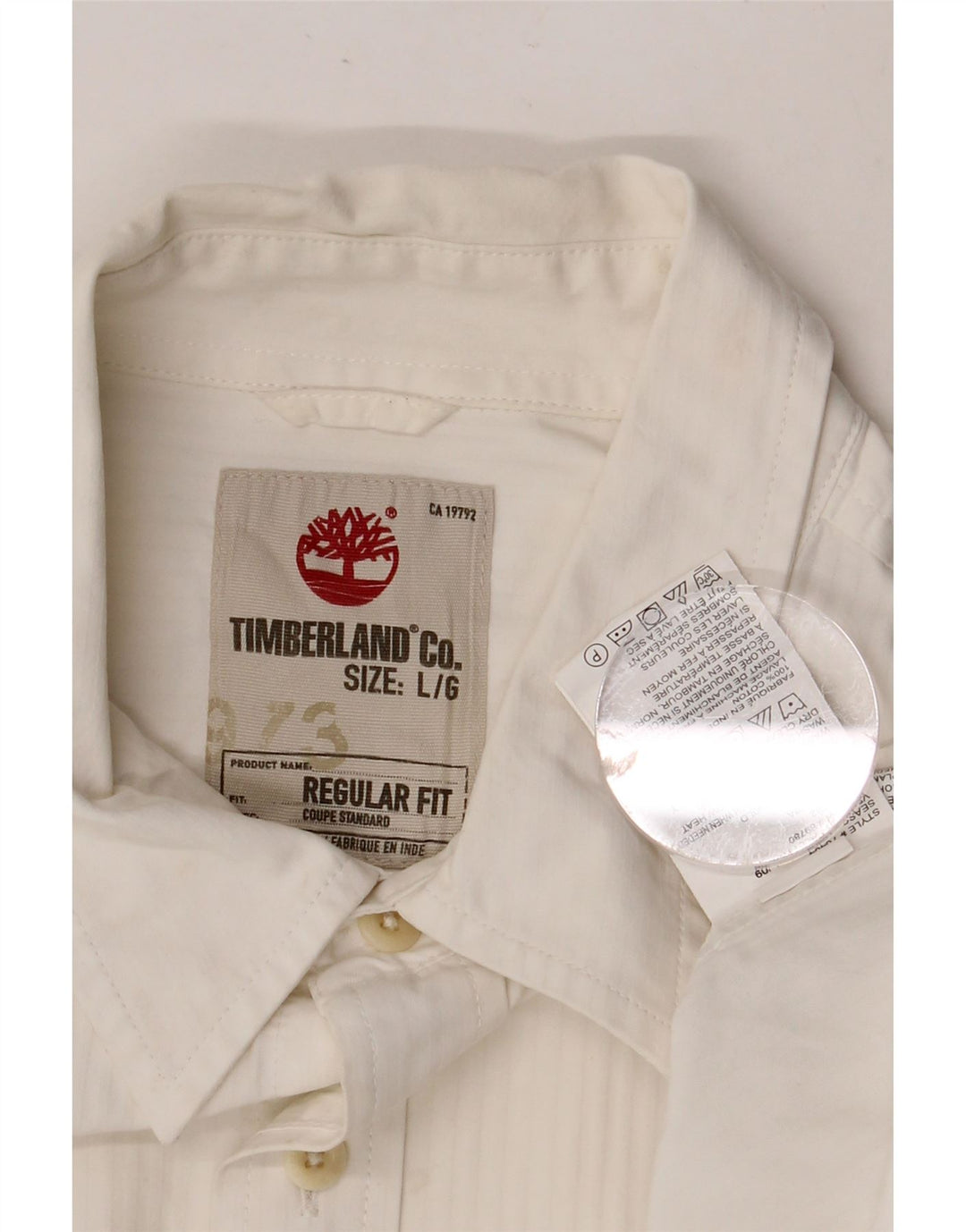 TIMBERLAND Мужская рубашка стандартного кроя, большой размер, белый хлопок
