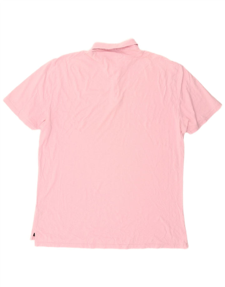 Мужская рубашка-поло Massimo Dutti 2XL розовая, хлопок