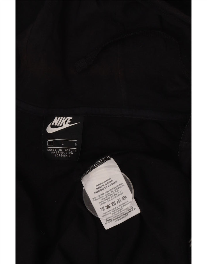 Мужской свитер с капюшоном на молнии Nike, большой черный, хлопковый