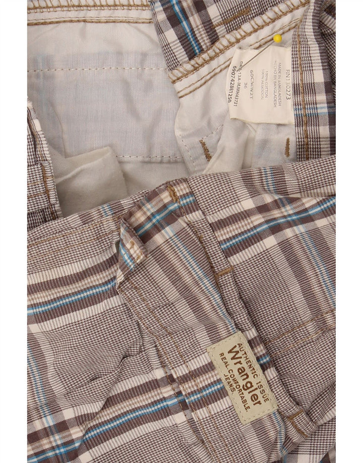 WRANGLER Mens Cargo Shorts W36 Large  Grey Houndstooth Cotton Vintage Wrangler and Second-Hand Wrangler from Messina Hembry 
