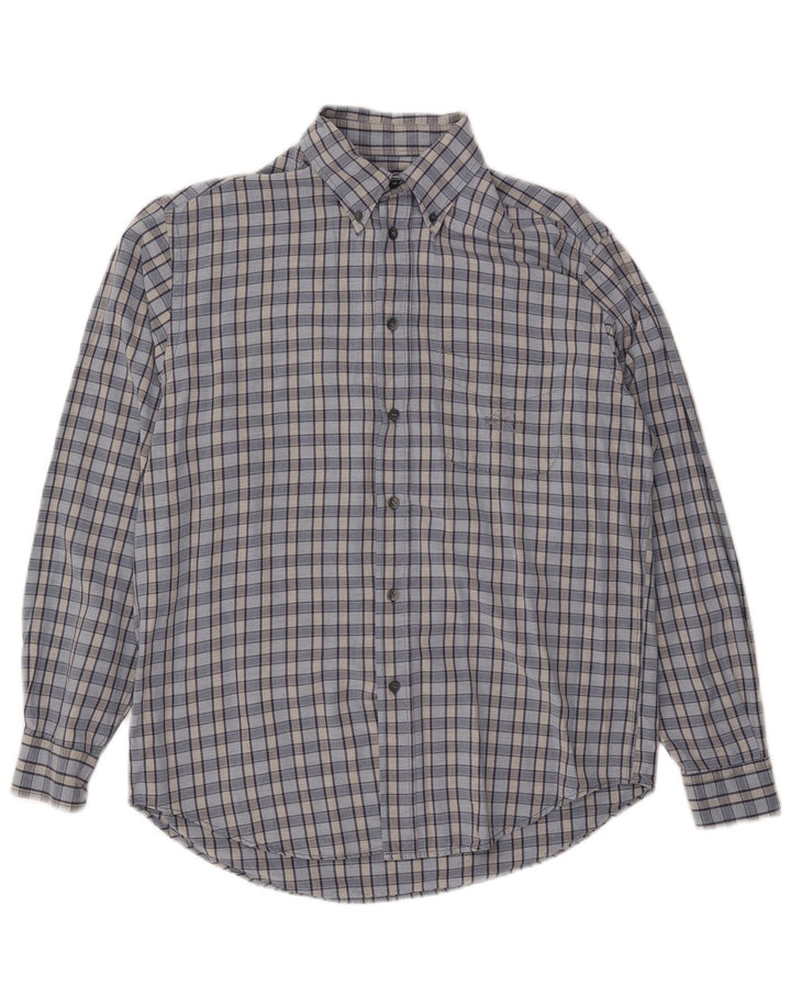 CALVIN KLEIN JEANS Мужская рубашка в крупную синюю клетку из вискозы