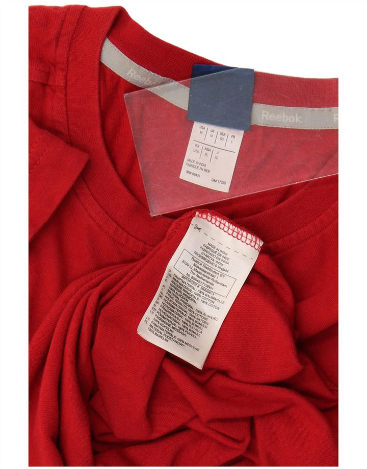 Мужская футболка Reebok из хлопка среднего красного цвета