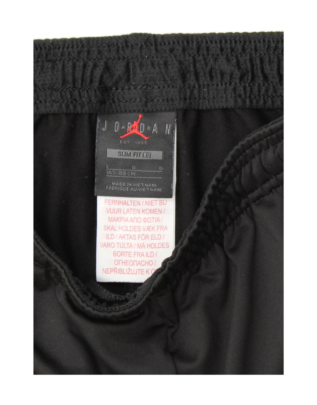 JORDAN Boys Graphic Tracksuit Trousers 11-12 Years Large Black Vintage Jordan and Second-Hand Jordan from Messina Hembry 