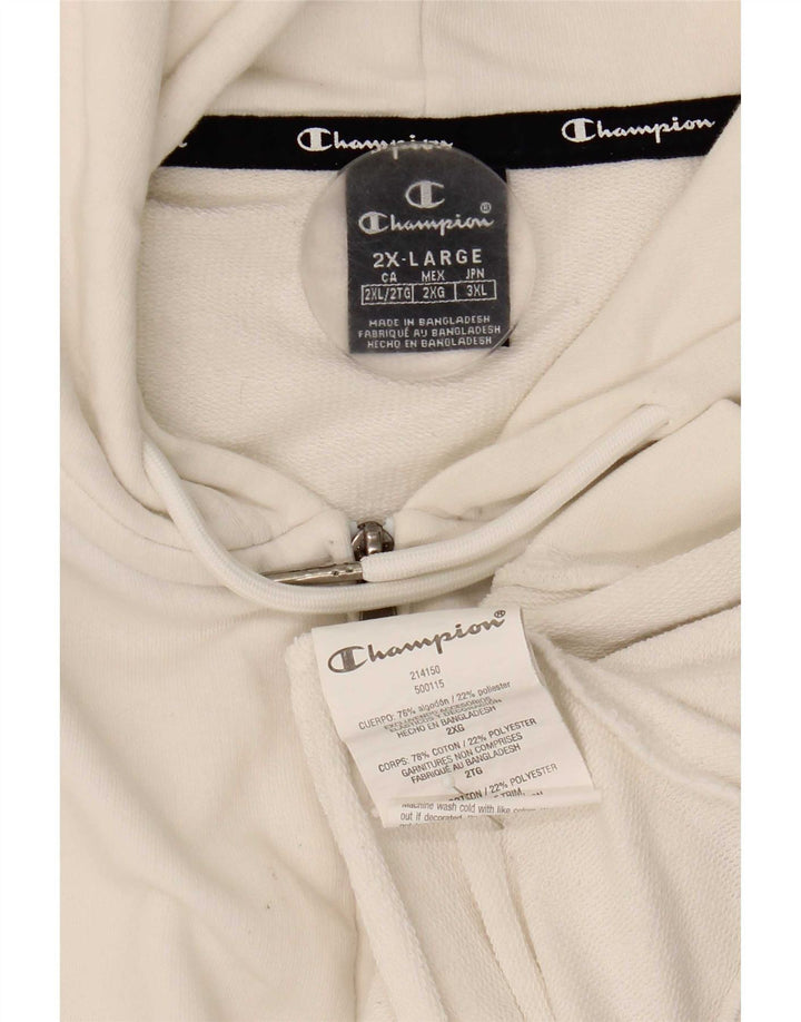 Мужской свитер с капюшоном на молнии Champion 2XL, белый хлопок