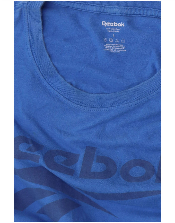 Мужская футболка с рисунком Reebok, большая синяя