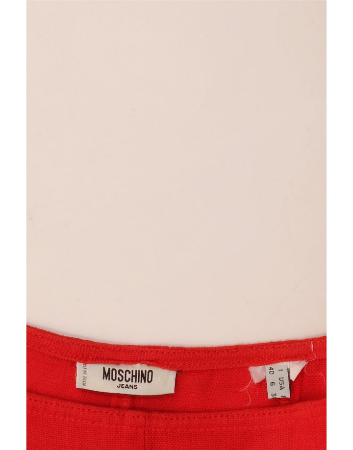 Moschino Женская расклешенная юбка IT 40 Small W28 Красный