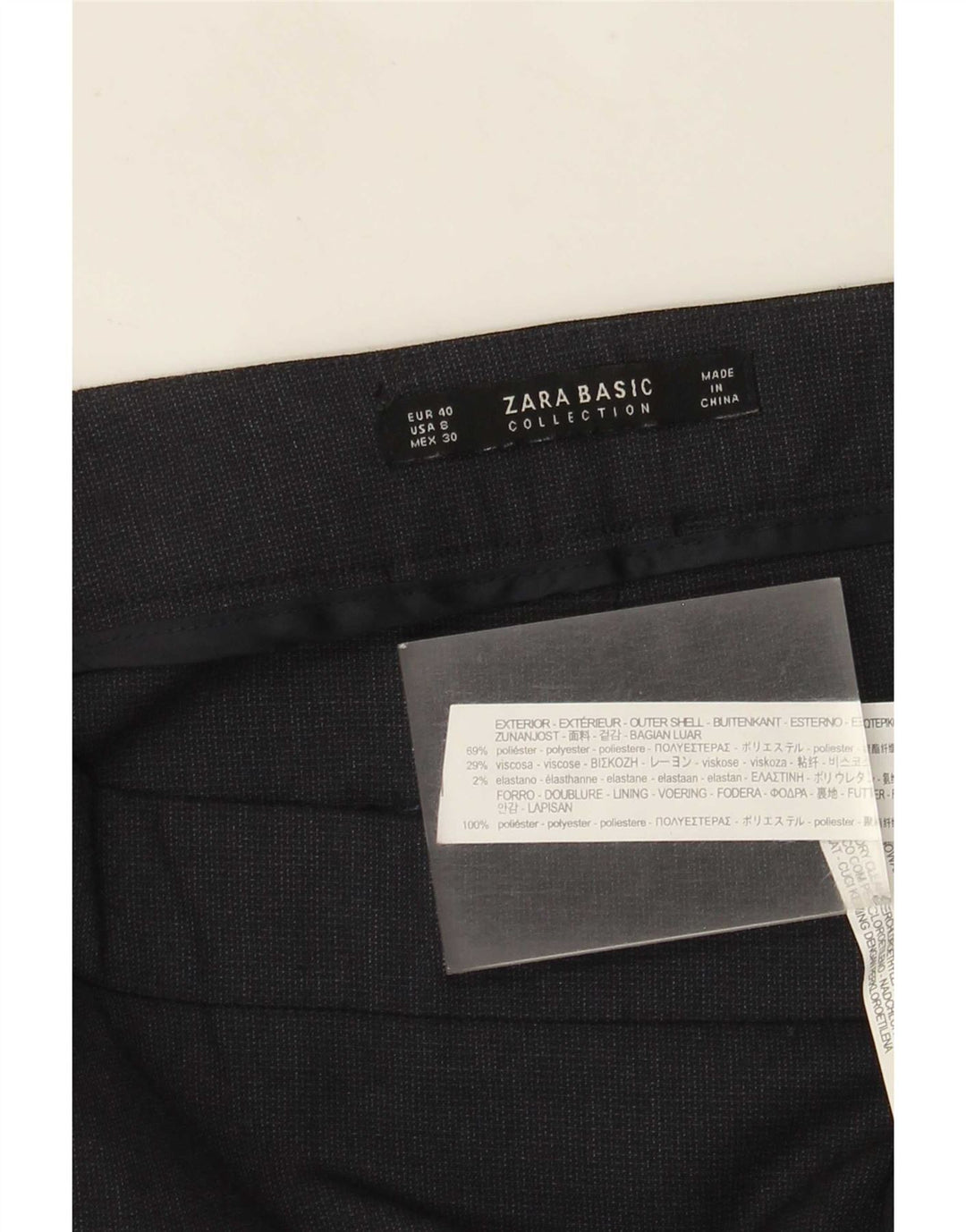 Женские узкие брюки чинос Zara EU 40 Medium W30 L27 Темно-синий полиэстер