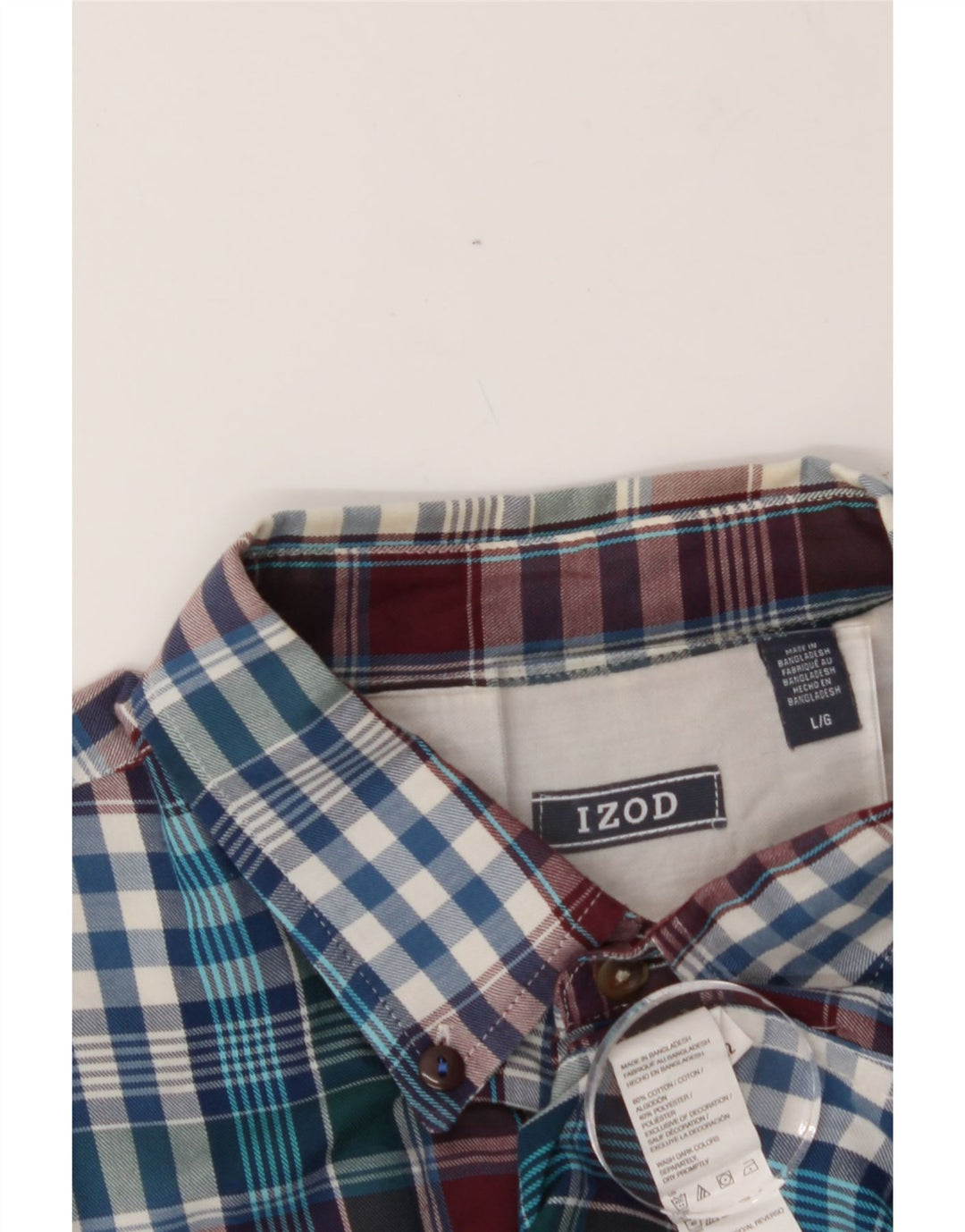 IZOD Mens Flannel Shirt Large Blue Check Cotton Vintage Izod and Second-Hand Izod from Messina Hembry 