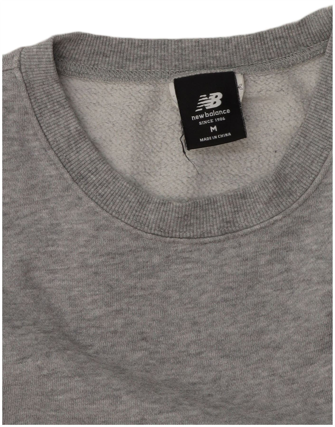Мужской свитшот New Balance, хлопковый джемпер среднего серого цвета с крапинками