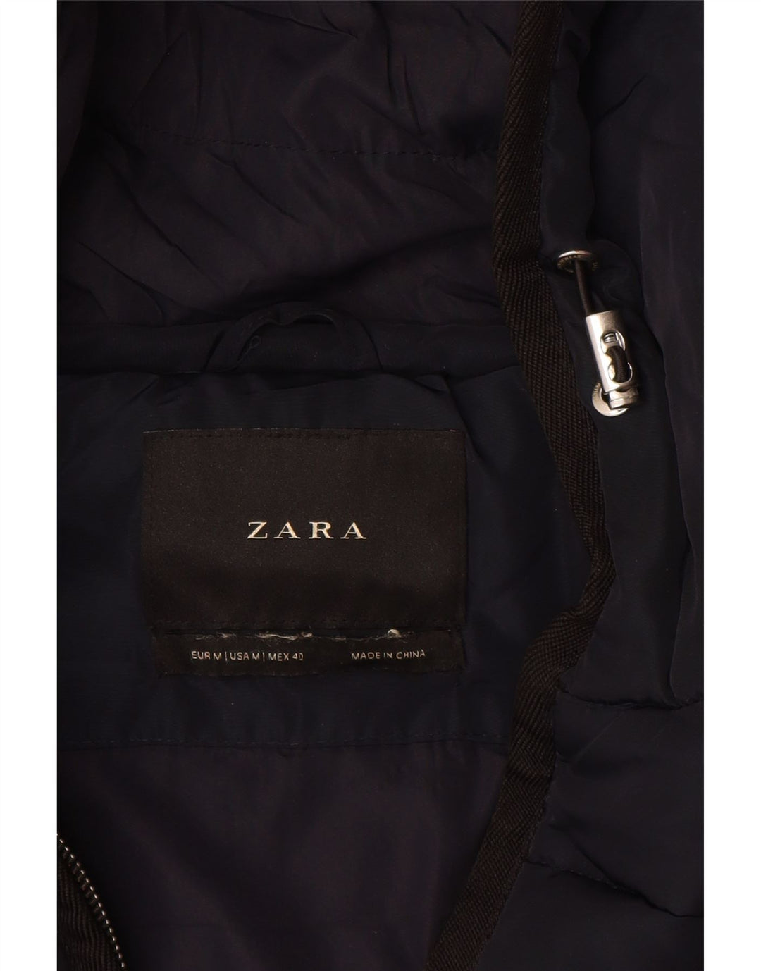 Мужская стеганая куртка ZARA UK 38, средний темно-синий, цветной блок