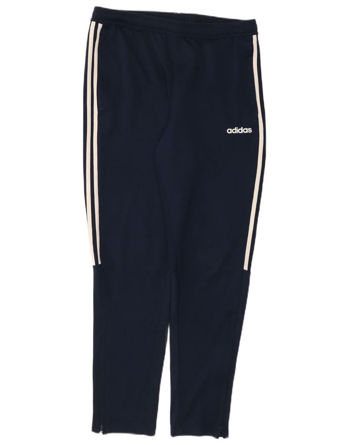 Мужские спортивные брюки Adidas Climalite, большие темно-синие брюки из полиэстера